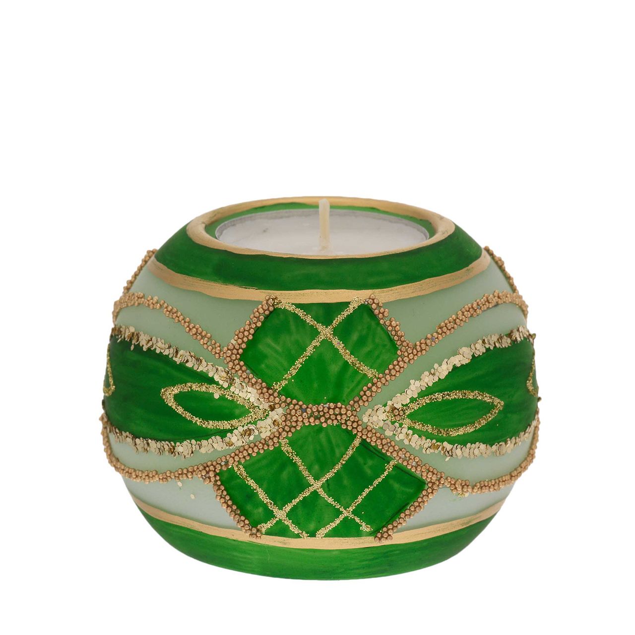 SFERA D. 80 VERDE CON TEALIGHT MM 38